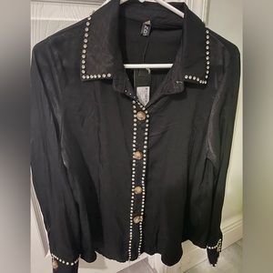Rhinestone buttoned down